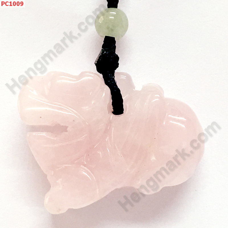PC1009 สร้อยคอปี่เซียะ หินโรสควอตช์ สีชมพู ราคา 199 บาท http://hengmark.com/view_product/PC1009.htm