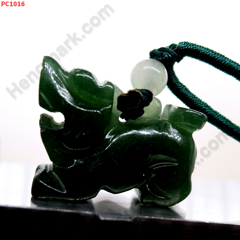 PC1016 สร้อยคอปี่เซียะ หินสีเขียวเข้ม ราคา 199 บาท http://hengmark.com/view_product/PC1016.htm