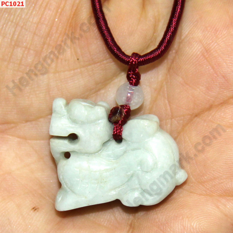 PC1021 สร้อยคอปี่เซียะ หยกสีขาวอมเขียว ราคา 199 บาท http://hengmark.com/view_product/PC1021.htm