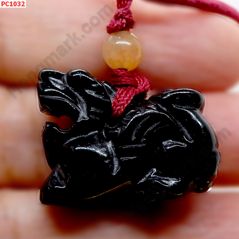 PC1032 ปี่เซียะหินสีดำ พร้อมสร้อยเชือก ราคา 199 บาท http://hengmark.com/view_product/PC1032.htm