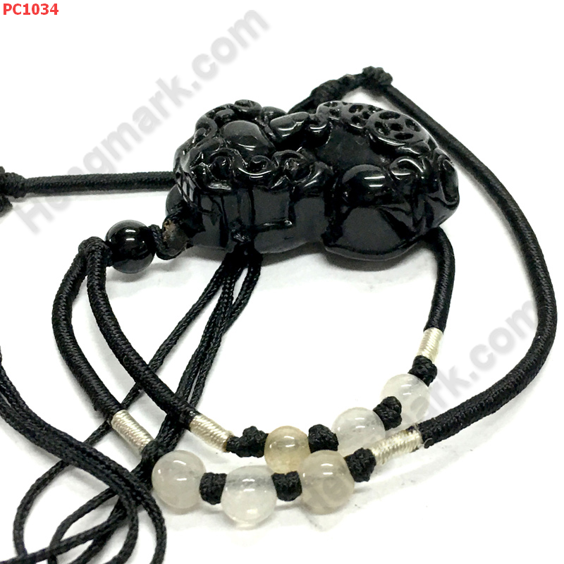PC1034 สร้อยคอปี่เซียะหินสีดำ ราคา 199 บาท http://hengmark.com/view_product/PC1034.htm