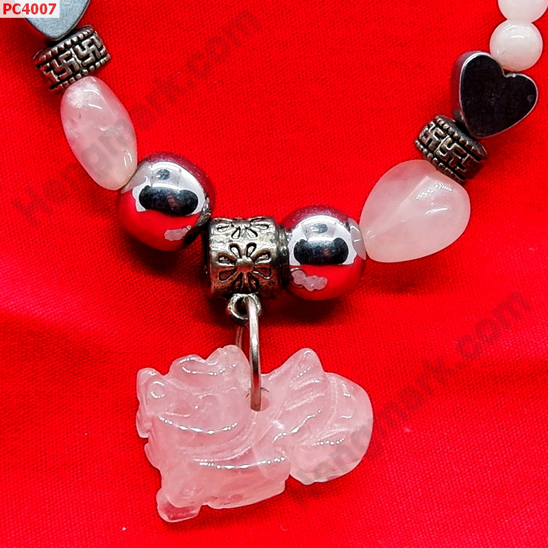 PC4007 สร้อยคอโรสควอตซ์ จี้ปี่เซียะหินโรสควอตซ์ ราคา 439 บาท http://hengmark.com/view_product/PC4007.htm