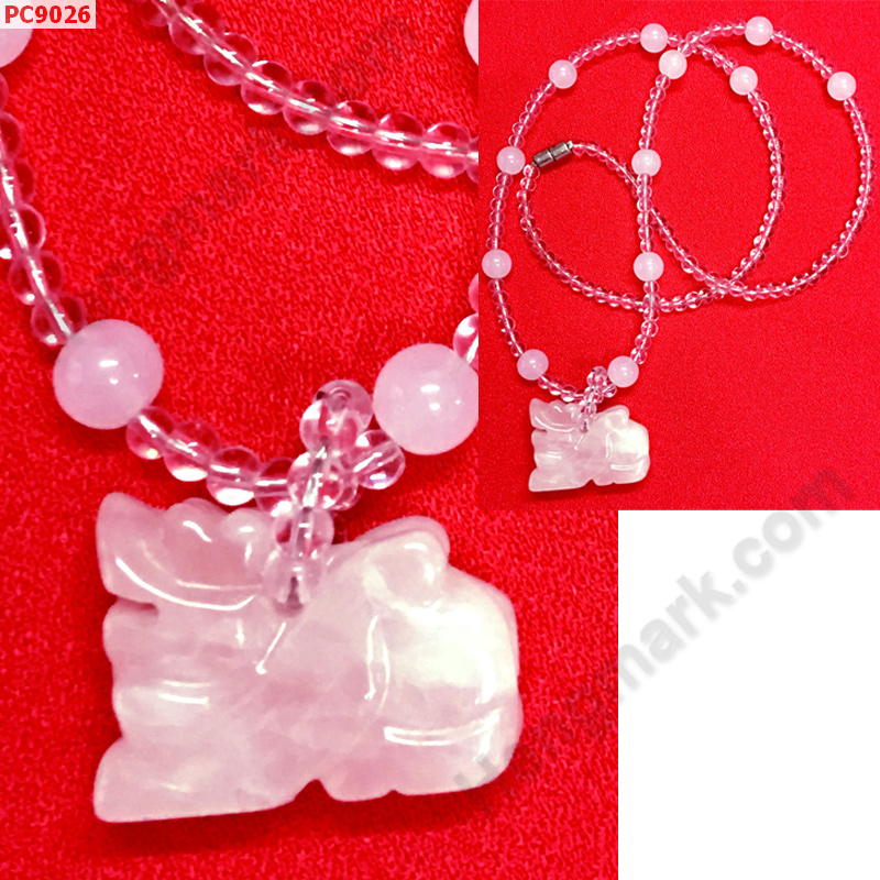 PC9026 สร้อยปี่เซียะหินสีชมพู ราคา 399 บาท http://hengmark.com/view_product/PC9026.htm