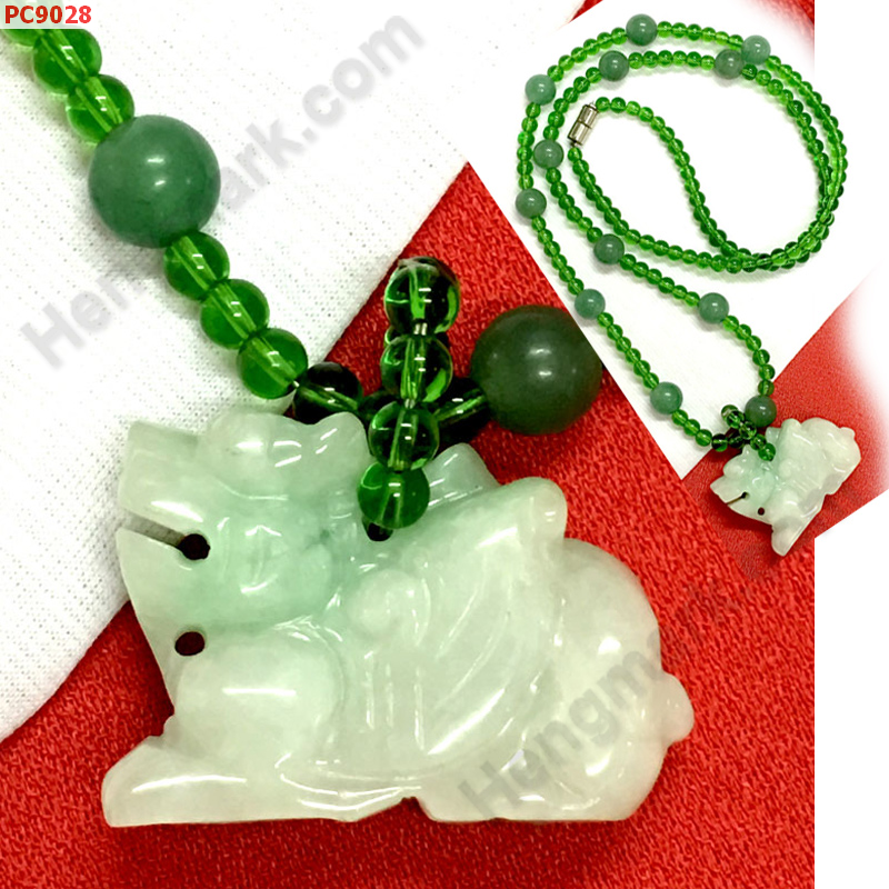 PC9028 สร้อยปี่เซียะหยกขาวอมเขียว ราคา 699 บาท http://hengmark.com/view_product/PC9028.htm