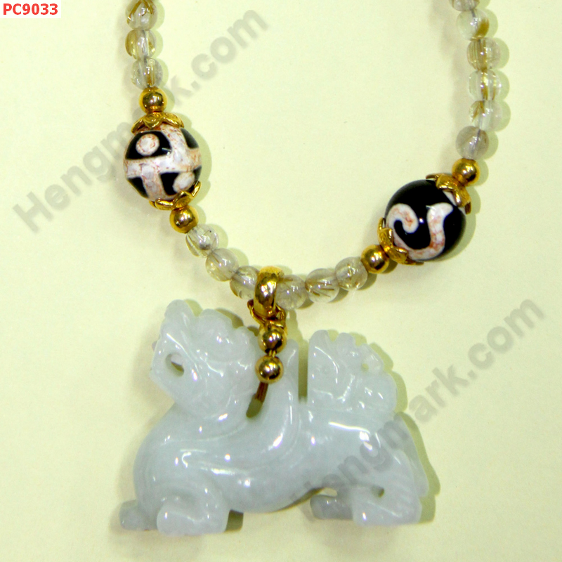 PC9033 ปีเซียะหยกแม่ลูก สร้อยคอไหมทอง ราคา 3569 บาท http://hengmark.com/view_product/PC9033.htm