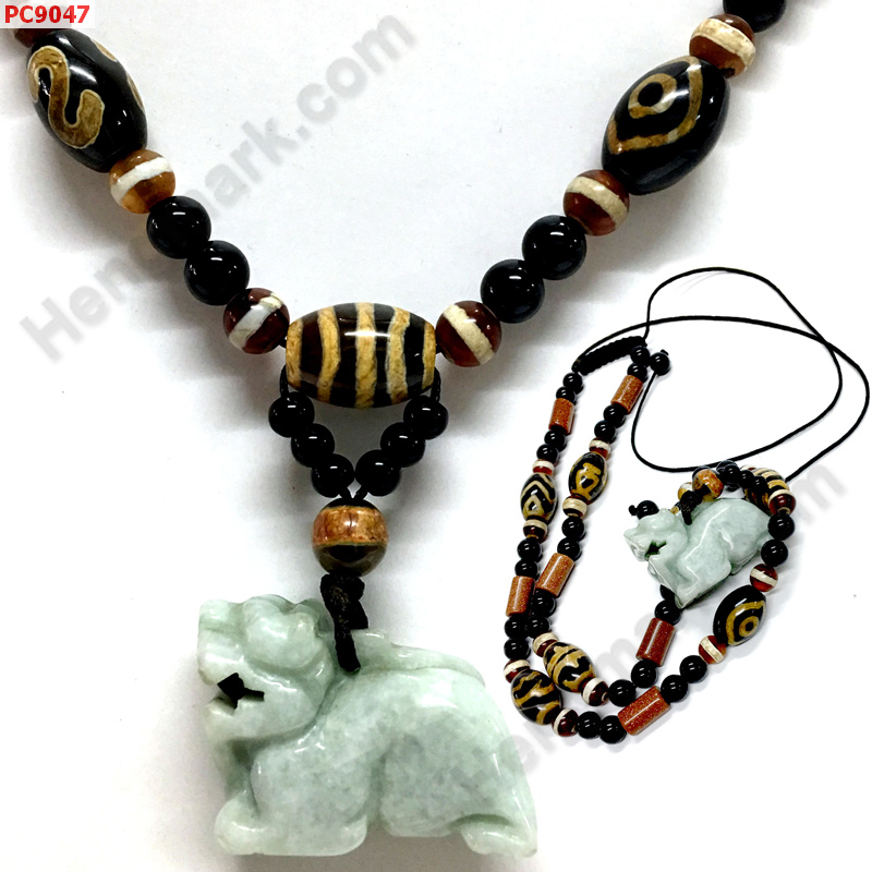 PC9047 สร้อยคอหินทิเบตและปี่เซียะะหยกขาวอมเขียว ราคา 1309 บาท http://hengmark.com/view_product/PC9047.htm