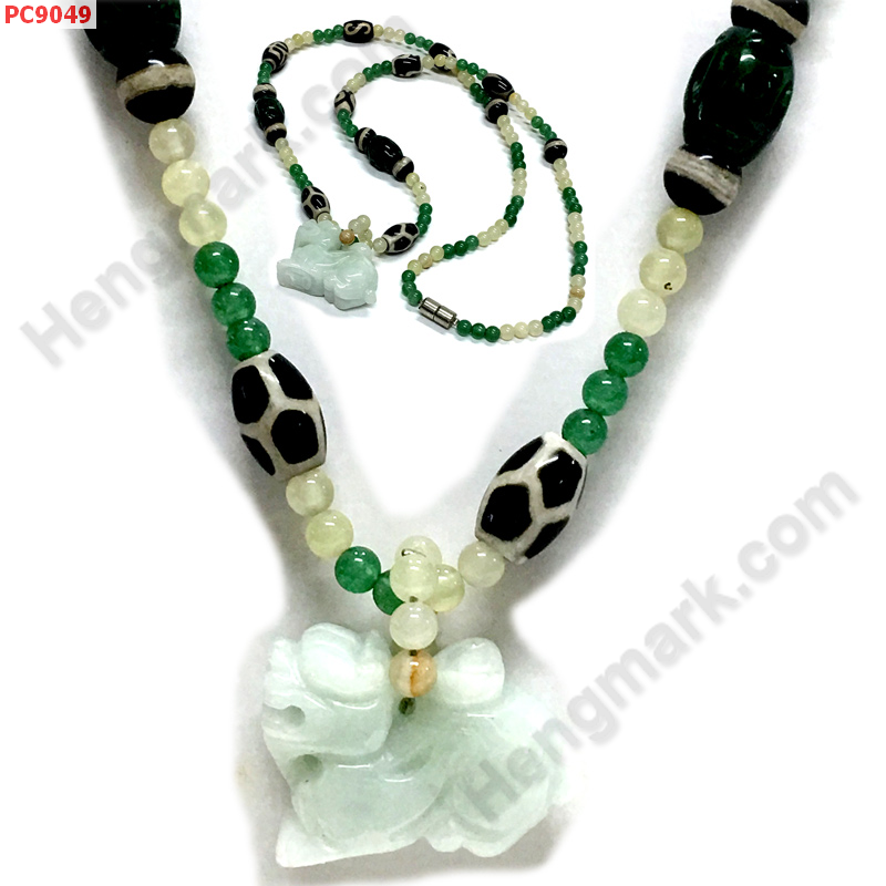 PC9049 สร้อยคอหินทิเบตและปี่เซียะะหยกขาวอมเขีย ราคา 1339 บาท http://hengmark.com/view_product/PC9049.htm