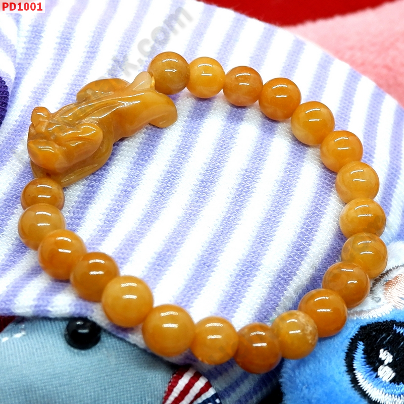 PD1001 สร้อยข้อมือปี่เซียะหยกเหลือง ราคา 199 บาท http://hengmark.com/view_product/PD1001.htm