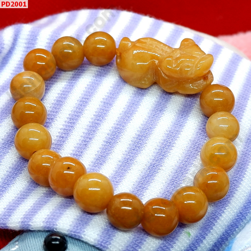 PD2001 สร้อยข้อมือปี่เซียะหยกเหลือง ราคา 249 บาท http://hengmark.com/view_product/PD2001.htm