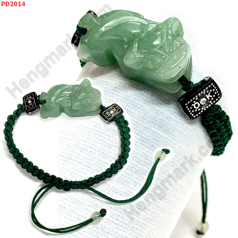 PD2014 สร้อยข้อมือปี่เซียะหยกเขียวเชือกถัก ราคา 299 บาท http://hengmark.com/view_product/PD2014.htm