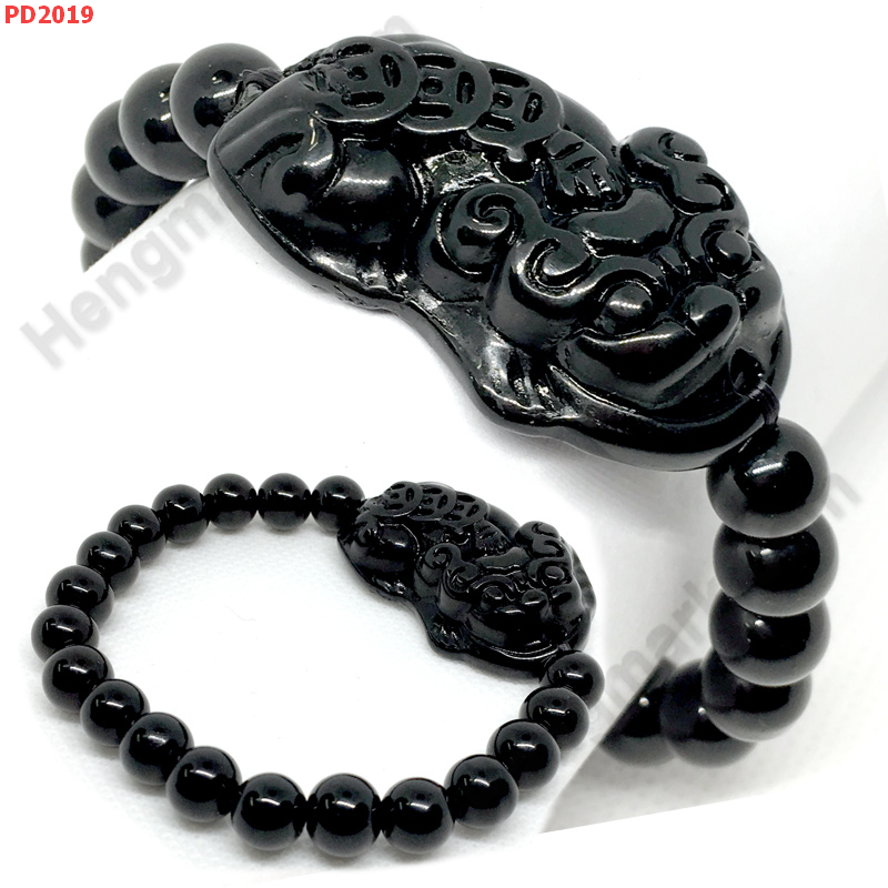 PD2019 สร้อยข้อมือปี่เซียะแก้วสีดำ ราคา 249 บาท http://hengmark.com/view_product/PD2019.htm