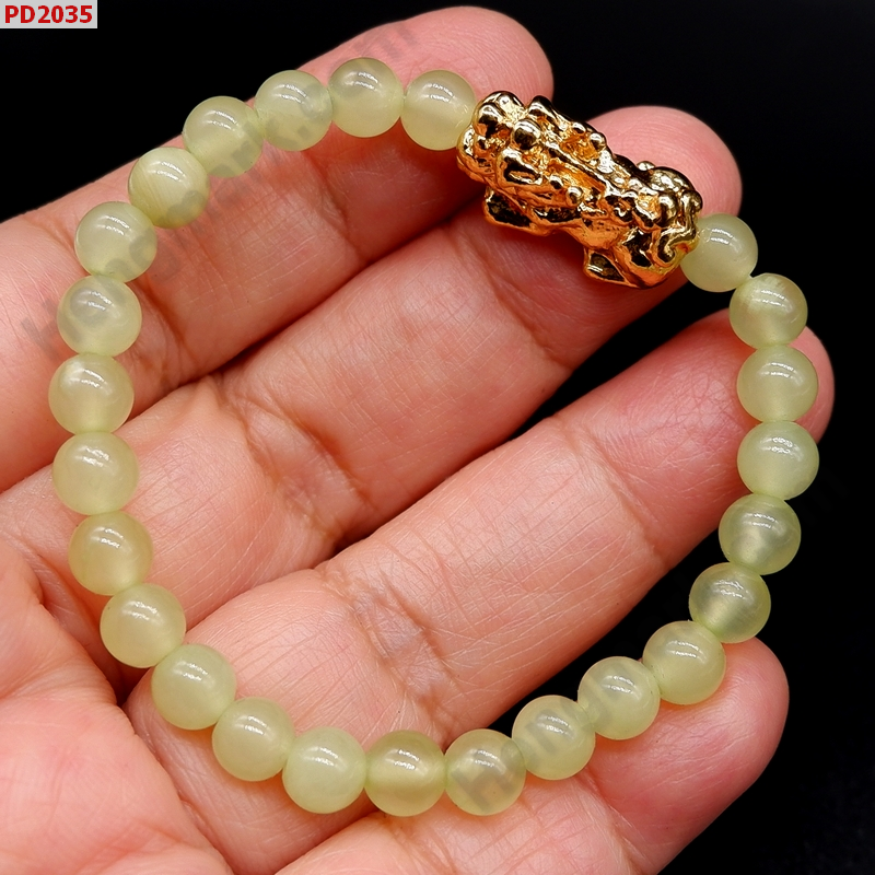 PD2035 สร้อยข้อมือปี่เซียะทอง+หยกโอลีฟ ราคา 249 บาท http://hengmark.com/view_product/PD2035.htm