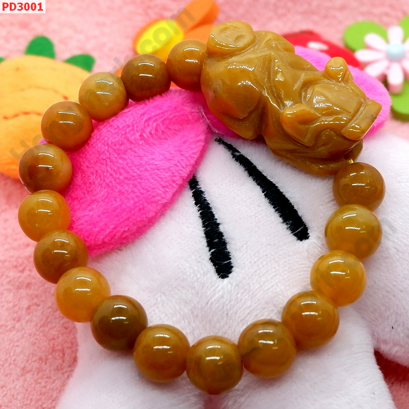 PD3001 สร้อยข้อมือปี่เซียะหยกเหลือง ราคา 399 บาท http://hengmark.com/view_product/PD3001.htm