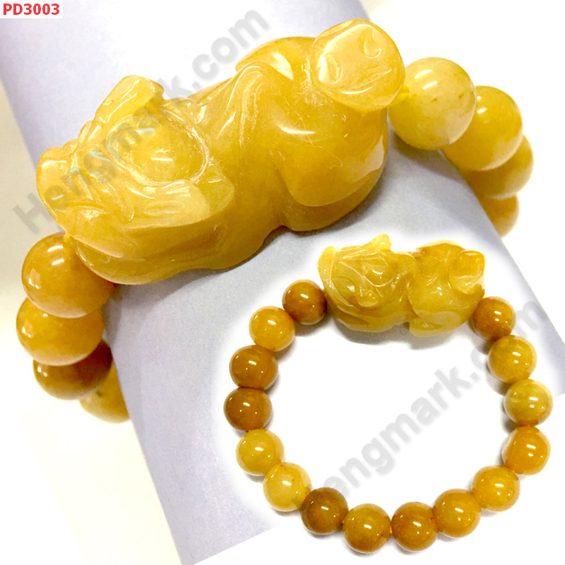 PD3003 สร้อยข้อมือปี่เซียะหยกเหลือง ราคา 399 บาท http://hengmark.com/view_product/PD3003.htm