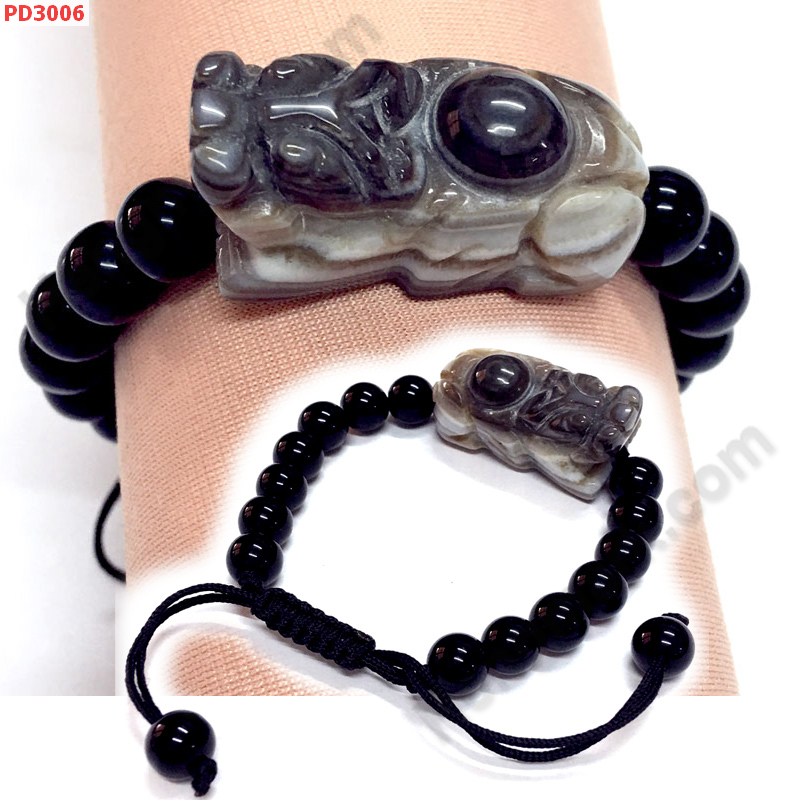 PD3006 สร้อยข้อมือปี่เซียะหินอะเก็ต ราคา 399 บาท http://hengmark.com/view_product/PD3006.htm