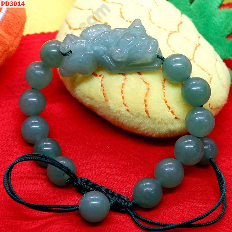 PD3014 สร้อยข้อมือปี่เซียะหยกเขียว ราคา 399 บาท http://hengmark.com/view_product/PD3014.htm