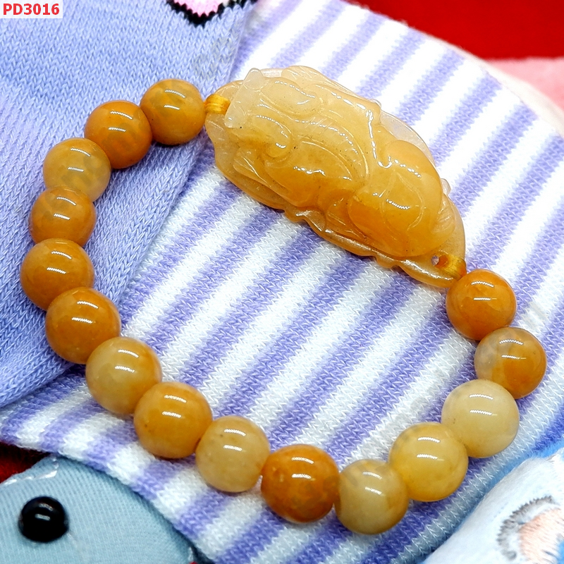 PD3016 สร้อยข้อมือปี่เซียะหยกเหลือง ราคา 399 บาท http://hengmark.com/view_product/PD3016.htm