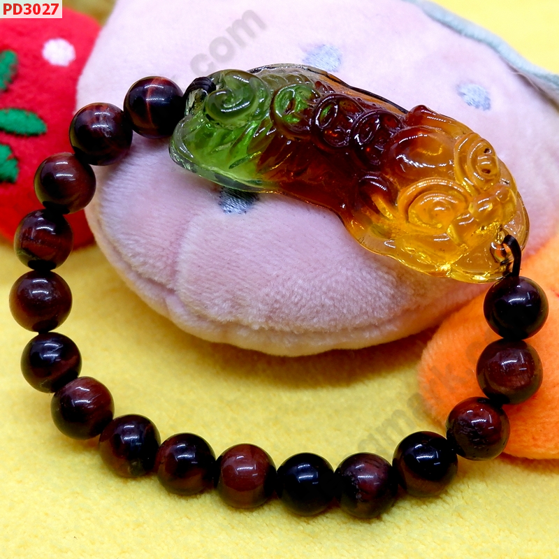 PD3027 สร้อยข้อมือปี่เซียะแก้ว 3 สี ราคา 399 บาท http://hengmark.com/view_product/PD3027.htm