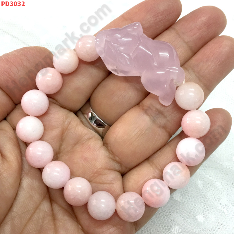 PD3032 สร้อยข้อมือปี่เซียะ ชมพู หินลูกท้อ ราคา 399 บาท http://hengmark.com/view_product/PD3032.htm