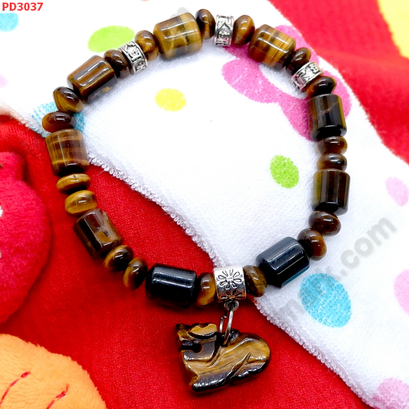 PD3037 สร้อยข้อมือปี่เซียะ หินไทเกอร์อาย ราคา 399 บาท http://hengmark.com/view_product/PD3037.htm