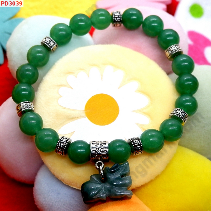 PD3039 สร้อยข้อมือปี่เซียะหยกเขียว ราคา 339 บาท http://hengmark.com/view_product/PD3039.htm