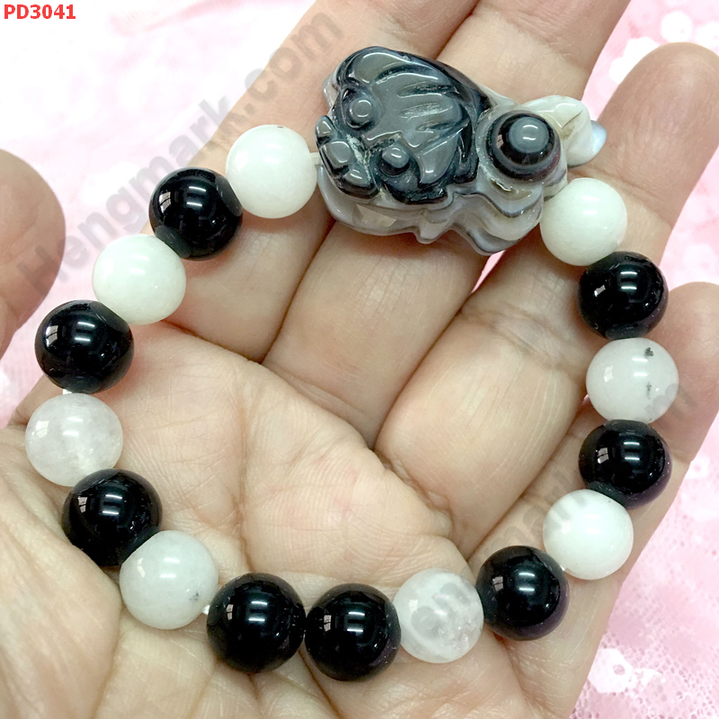 PD3041  สร้อยข้อมือปี่เซียะหินอะเก็ต ราคา 399 บาท http://hengmark.com/view_product/PD3041.htm
