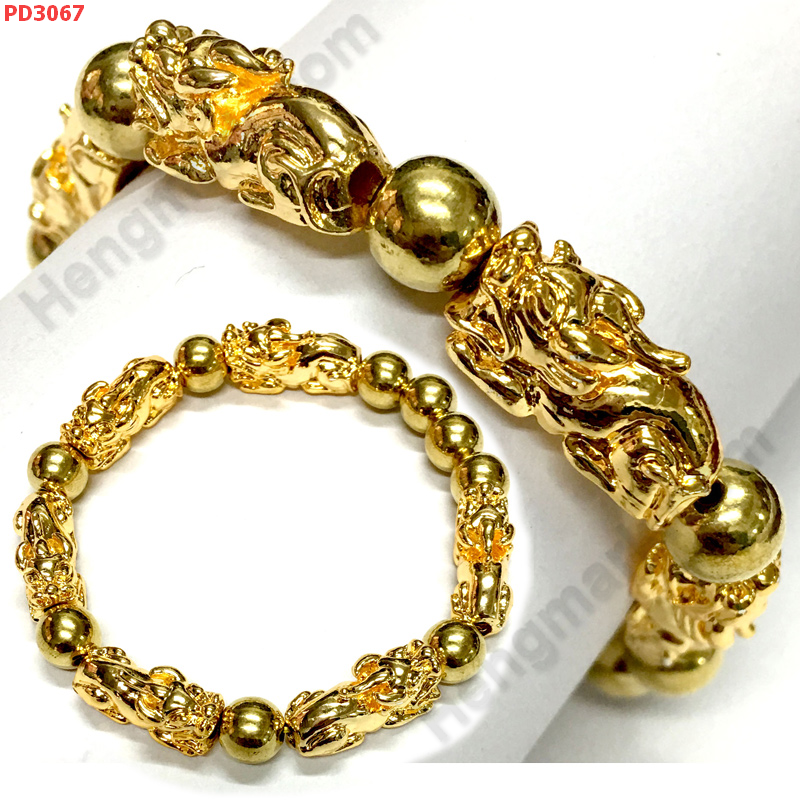 PD3067 สร้อยข้อมือปี่เซียะโลหะทอง 6 ตัว ราคา 549 บาท http://hengmark.com/view_product/PD3067.htm