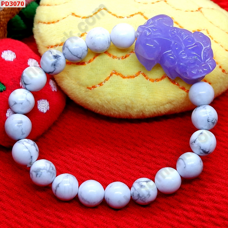 PD3070 สร้อยข้อมือปี่เซียะหินสีม่วง ราคา 399 บาท http://hengmark.com/view_product/PD3070.htm