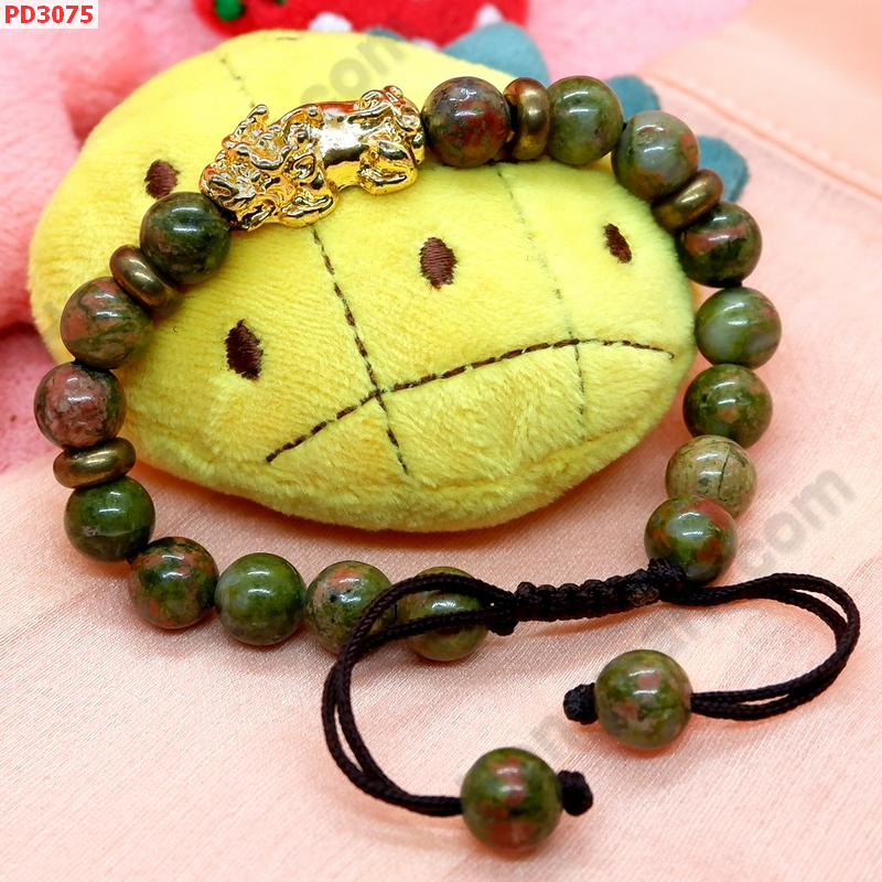 PD3075 สร้อยข้อมือปี่เซียะสีทองสร้อยเชือก  ราคา 329 บาท http://hengmark.com/view_product/PD3075.htm