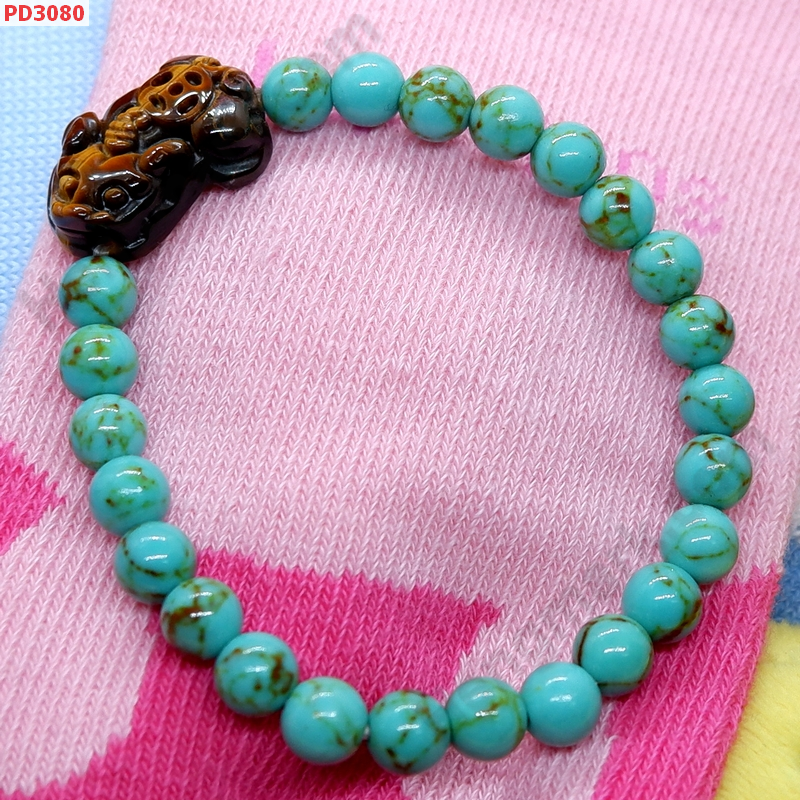 PD3080 สร้อยข้อมือปี่เซียะหินไทเกอร์อาย+หยกอัฟริกา ราคา 349 บาท http://hengmark.com/view_product/PD3080.htm