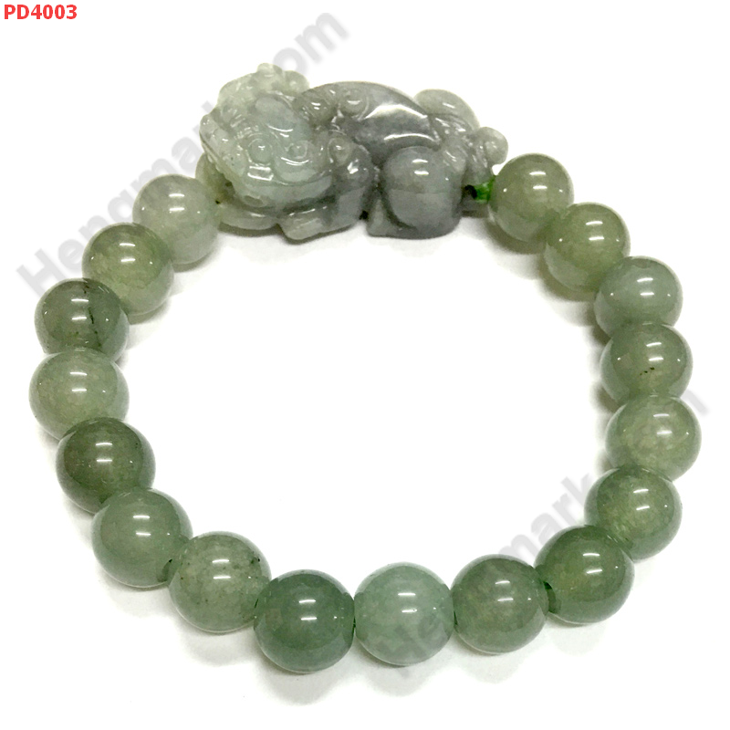 PD4003 สร้อยข้อมือปี่เซียะหยกเขียวอมเทา ราคา 499 บาท http://hengmark.com/view_product/PD4003.htm