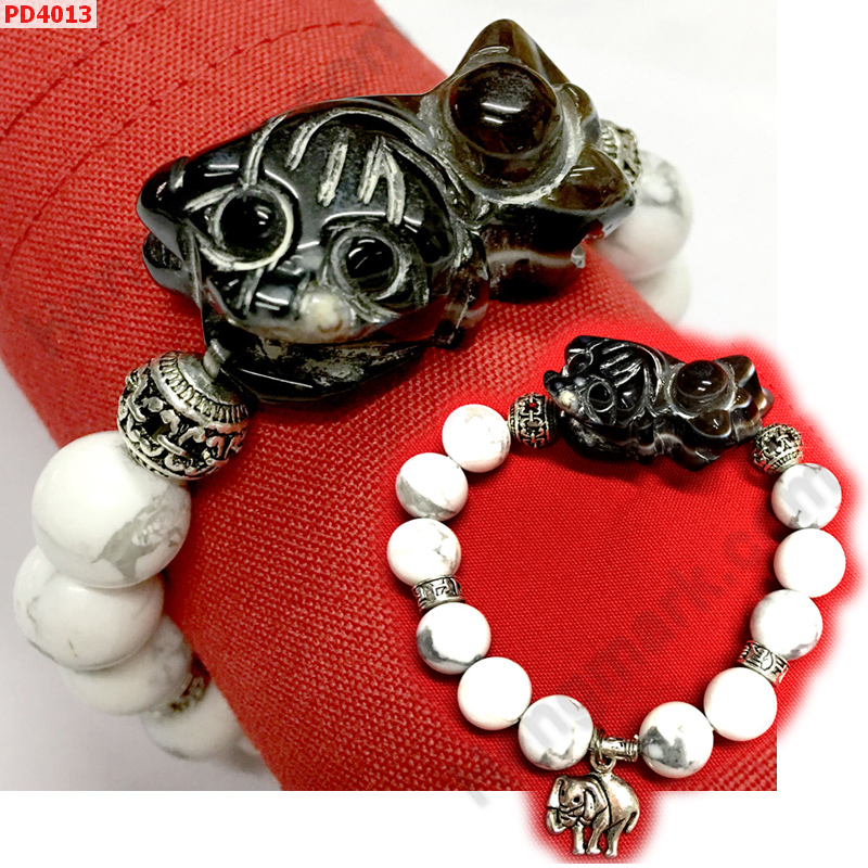 PD4013 สร้อยข้อมือปี่เซียะดำหินอะเก็ต ราคา 499 บาท http://hengmark.com/view_product/PD4013.htm
