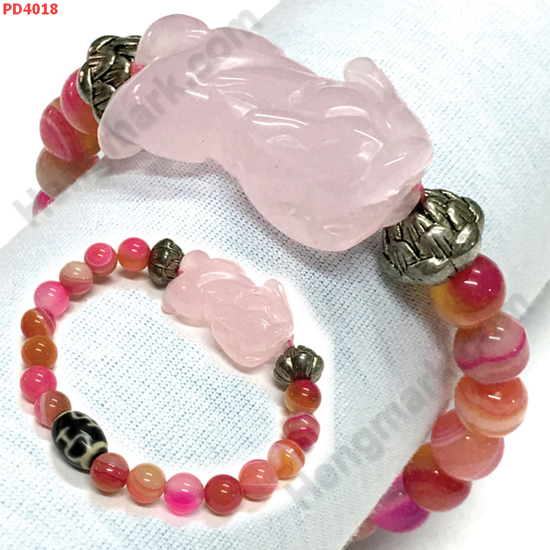 PD4018 สร้อยข้อมือปี่เซียะชมพู ราคา 439 บาท http://hengmark.com/view_product/PD4018.htm