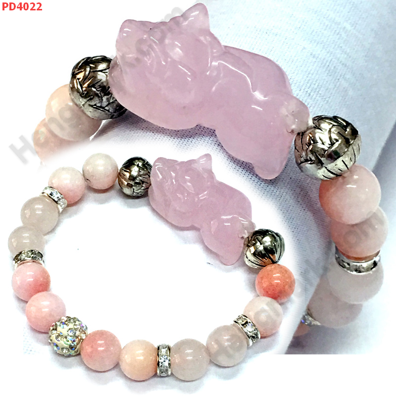 PD4022 สร้อยข้อมือปี่เซียะชมพู โรสควอตซ์ -ลูกท้อ ราคา 489 บาท http://hengmark.com/view_product/PD4022.htm