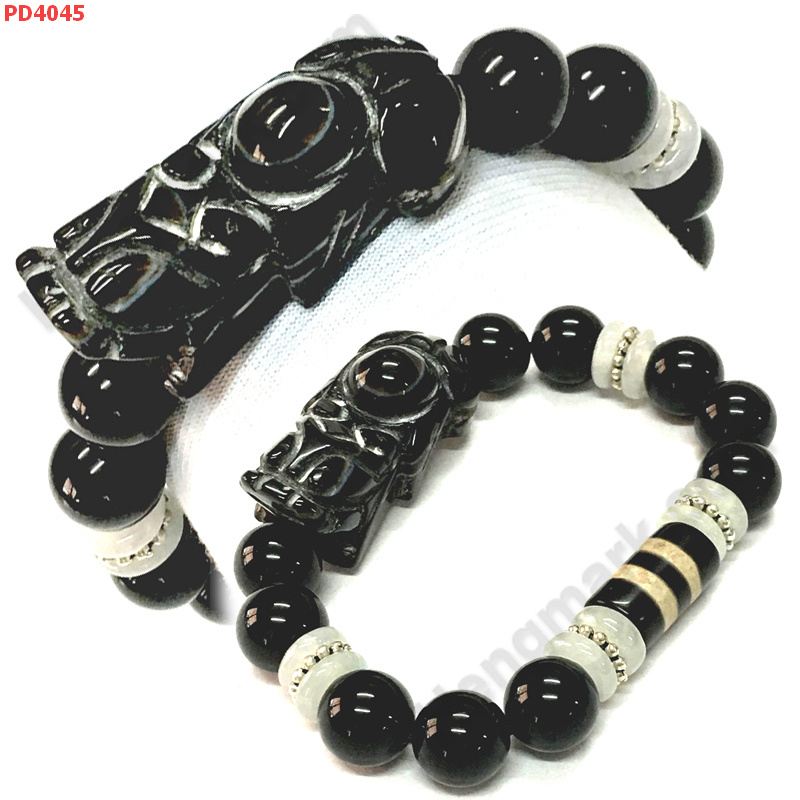 PD4045  สร้อยข้อมือปี่เซียะหินอะเก็ต+DZI ราคา 499 บาท http://hengmark.com/view_product/PD4045.htm
