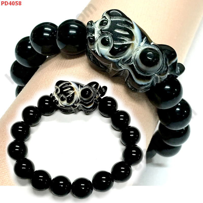 PD4058  สร้อยข้อมือปี่เซียะหินอะเก็ต ราคา 499 บาท http://hengmark.com/view_product/PD4058.htm