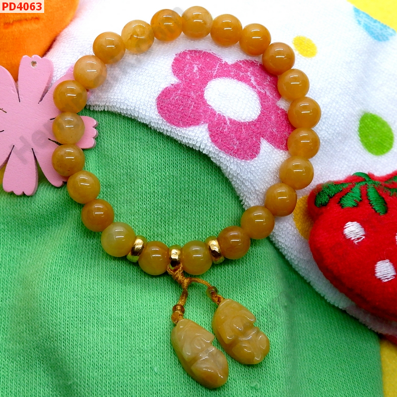 PD4063 สร้อยข้อมือปี่เซียะคู่หยกน้ำผึ้ง ราคา 449 บาท http://hengmark.com/view_product/PD4063.htm