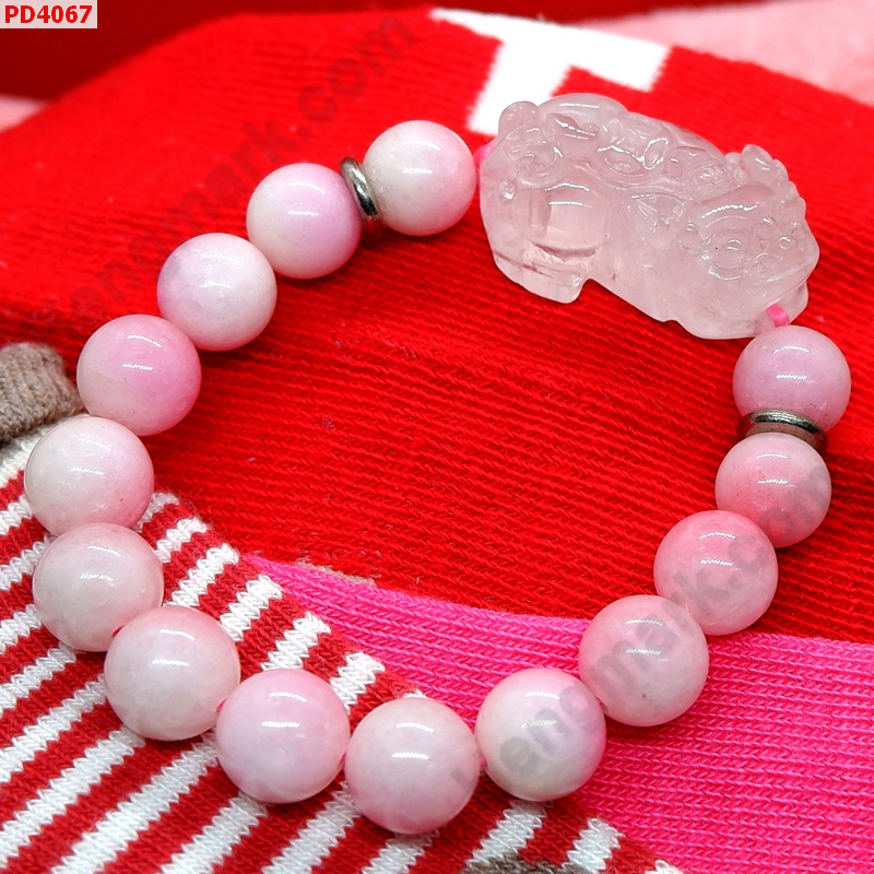 PD4067 สร้อยข้อมือปี่เซียะชมพูหินโรสควอตซ์ ราคา 449 บาท http://hengmark.com/view_product/PD4067.htm