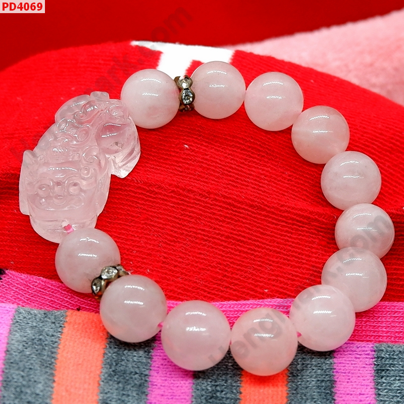 PD4069 สร้อยข้อมือปี่เซียะชมพูหินโรสควอตซ์ ราคา 479 บาท http://hengmark.com/view_product/PD4069.htm