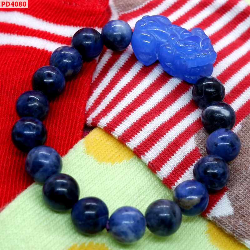 PD4080 สร้อยข้อมือปี่เซียะหินหยกสีฟ้า ราคา 459 บาท http://hengmark.com/view_product/PD4080.htm