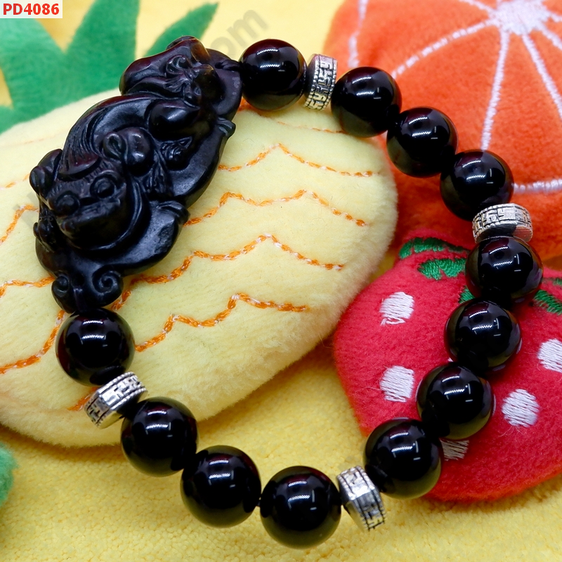 PD4086 สร้อยข้อมือปี่เซียะหินสีดำ ราคา 469 บาท http://hengmark.com/view_product/PD4086.htm