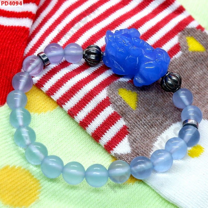 PD4094 สร้อยข้อมือปี่เซียะหินสีฟ้า+หินมูนสโตนสีฟ้า ราคา 439 บาท http://hengmark.com/view_product/PD4094.htm