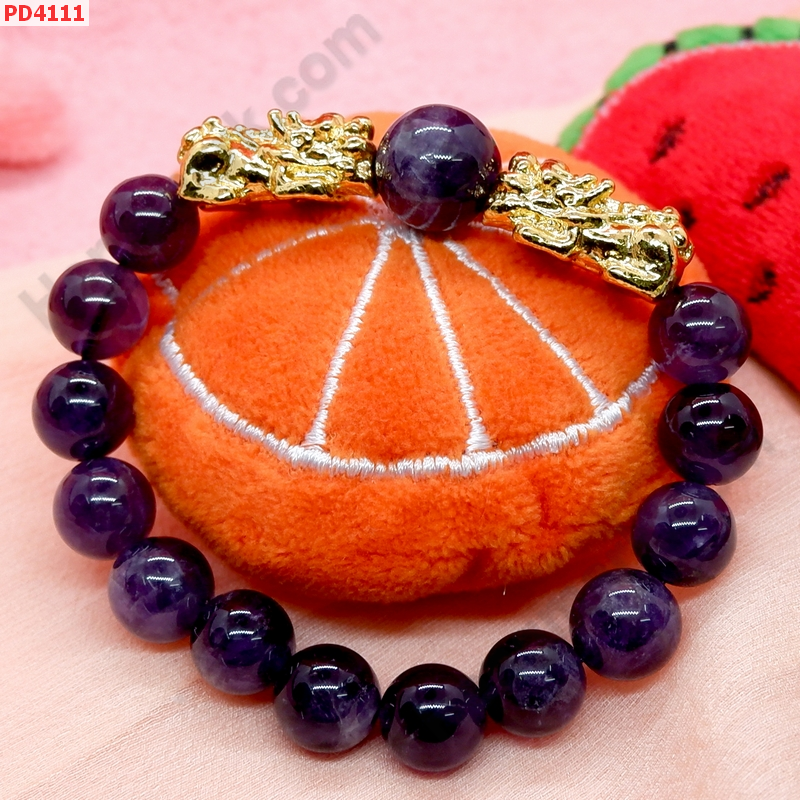 PD4111 สร้อยข้อมือปี่เซียะทองคู่+หินอะเมทิสต์ ราคา 449 บาท http://hengmark.com/view_product/PD4111.htm