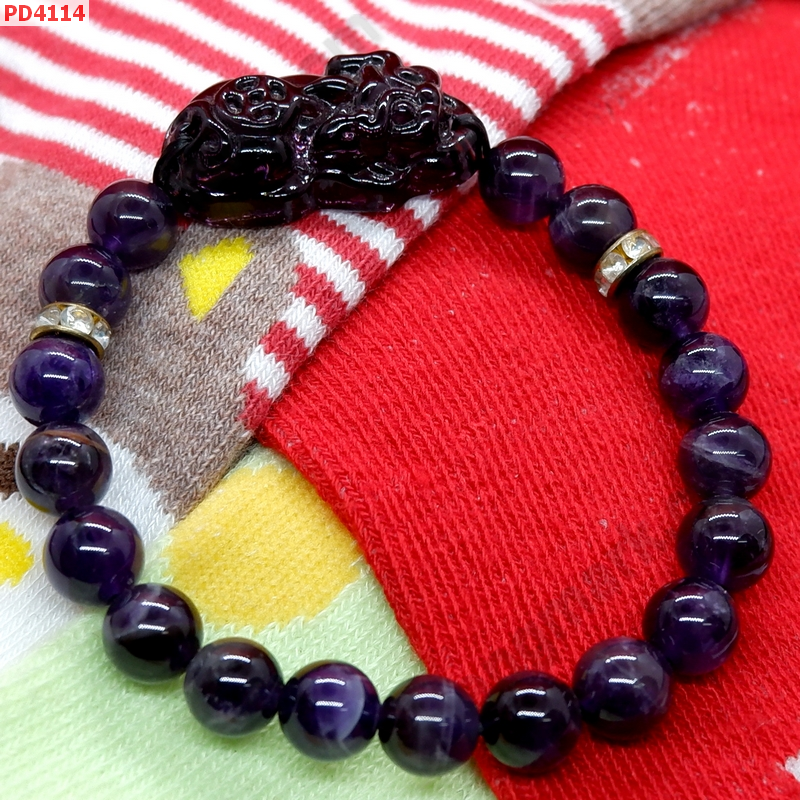 PD4114 สร้อยข้อมือปี่เซียะหินอะเมทิสต์ ราคา 429 บาท http://hengmark.com/view_product/PD4114.htm