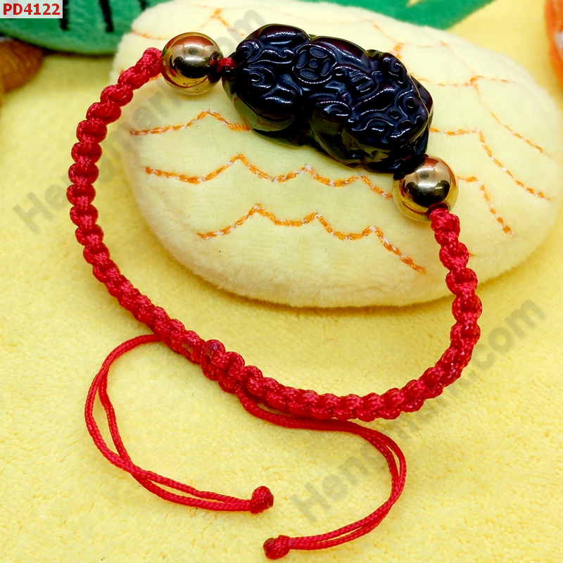 PD4122 สร้อยข้อมือปี่เซียะหินออบซิเดียนเชือกถัก ราคา 429 บาท http://hengmark.com/view_product/PD4122.htm