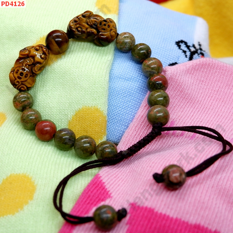PD4126 สร้อยข้อมือปี่เซียะไทเกอร์อายคู่เล็ก ราคา 499 บาท http://hengmark.com/view_product/PD4126.htm