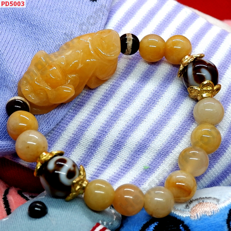 PD5003 สร้อยข้อมือปี่เซียะหยกเหลือง DZIตะขอ หรูยี่ ราคา 599 บาท http://hengmark.com/view_product/PD5003.htm