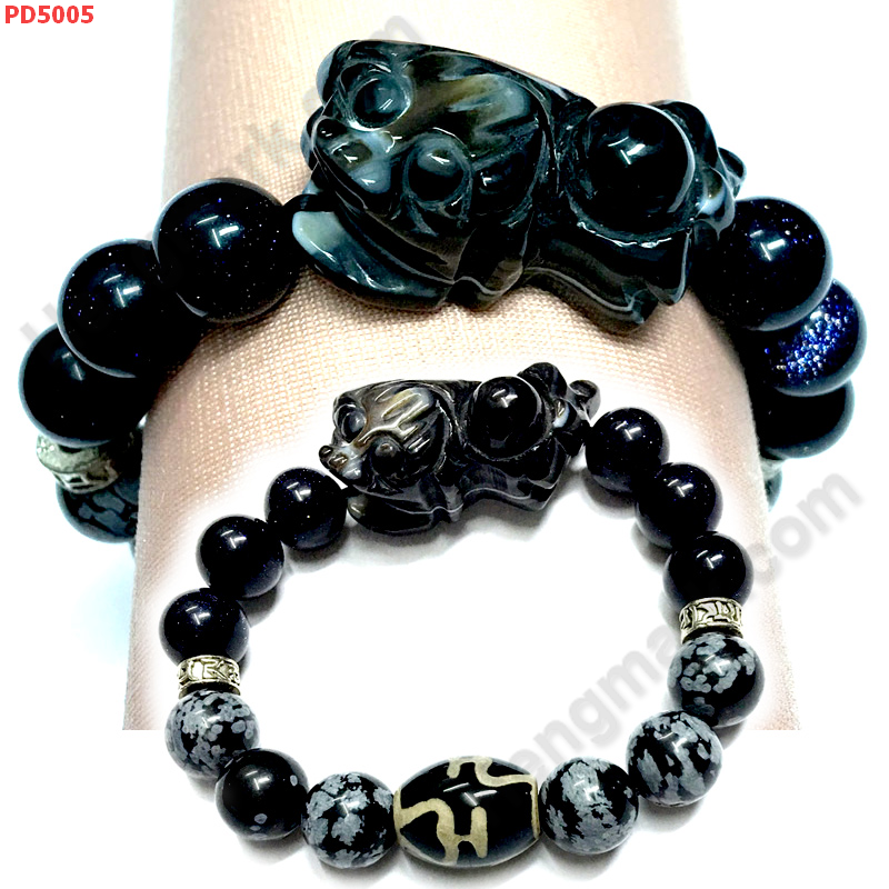 PD5005 สร้อยข้อมือปี่เซียะดำหินอะเก็ต DZIแก้ววิเศษ ราคา 549 บาท http://hengmark.com/view_product/PD5005.htm