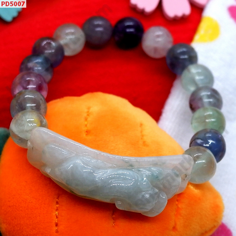 PD5007 สร้อยข้อมือปี่เซียะหยก หินฟลูออไร้ท์ ราคา 499 บาท http://hengmark.com/view_product/PD5007.htm