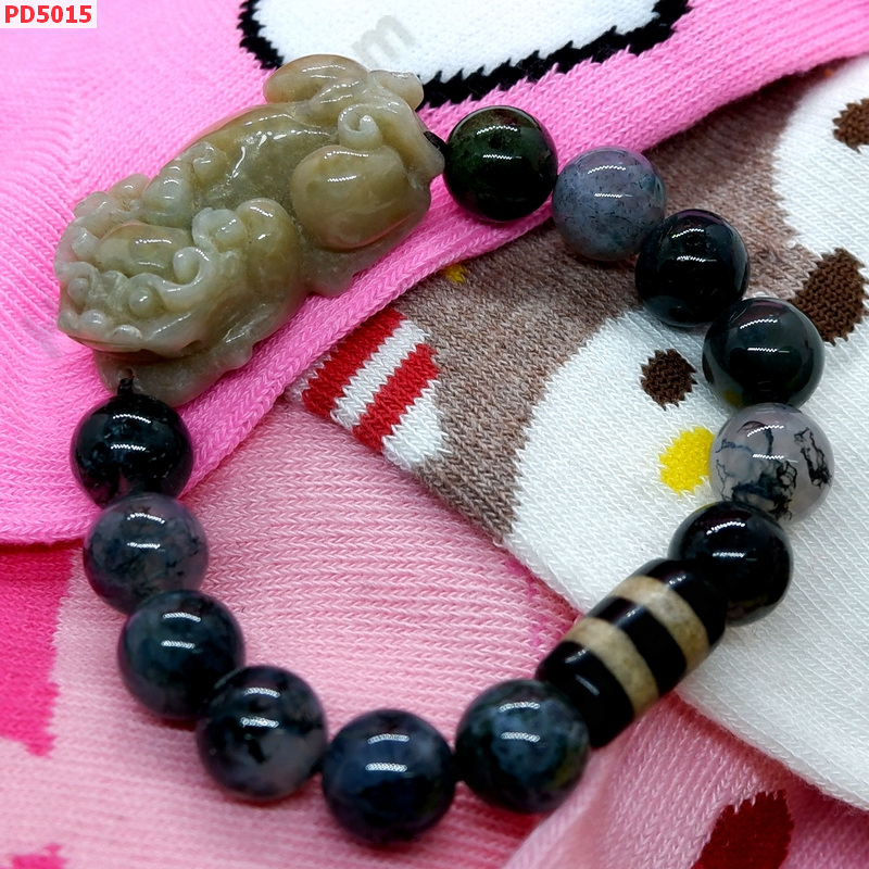 PD5015 สร้อยข้อมือปี่เซียะหยกเขียวอ่อน ราคา 599 บาท http://hengmark.com/view_product/PD5015.htm